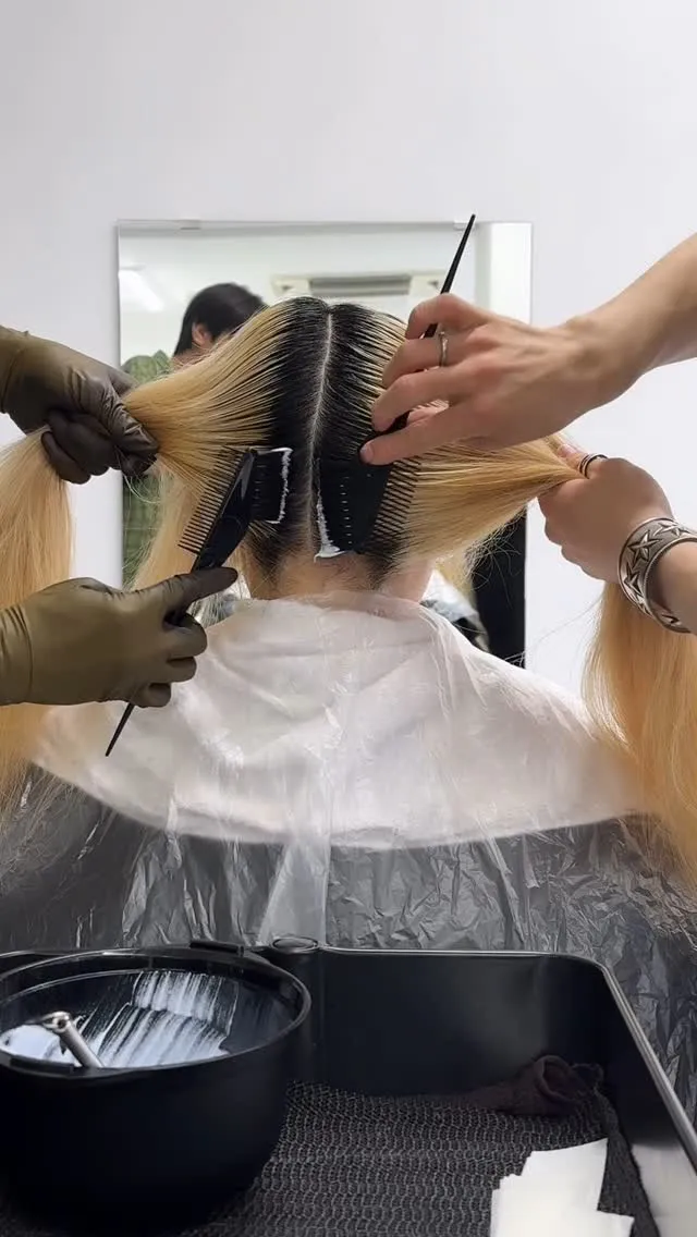 Blonde with a pop of pink – th...
